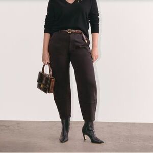 Everlane Utility Barrel Pants Sz 6 Black Casual Organic Cotton Comfort Pockets